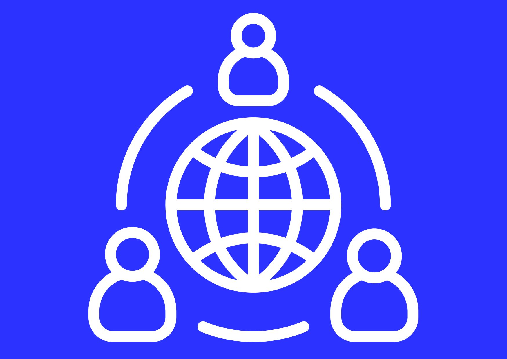 Graphic of individuals round a globe